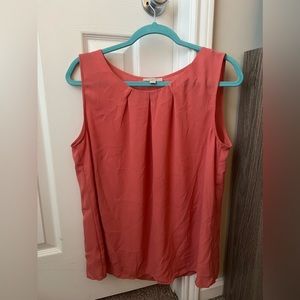 Coral Sleeveless Blouse